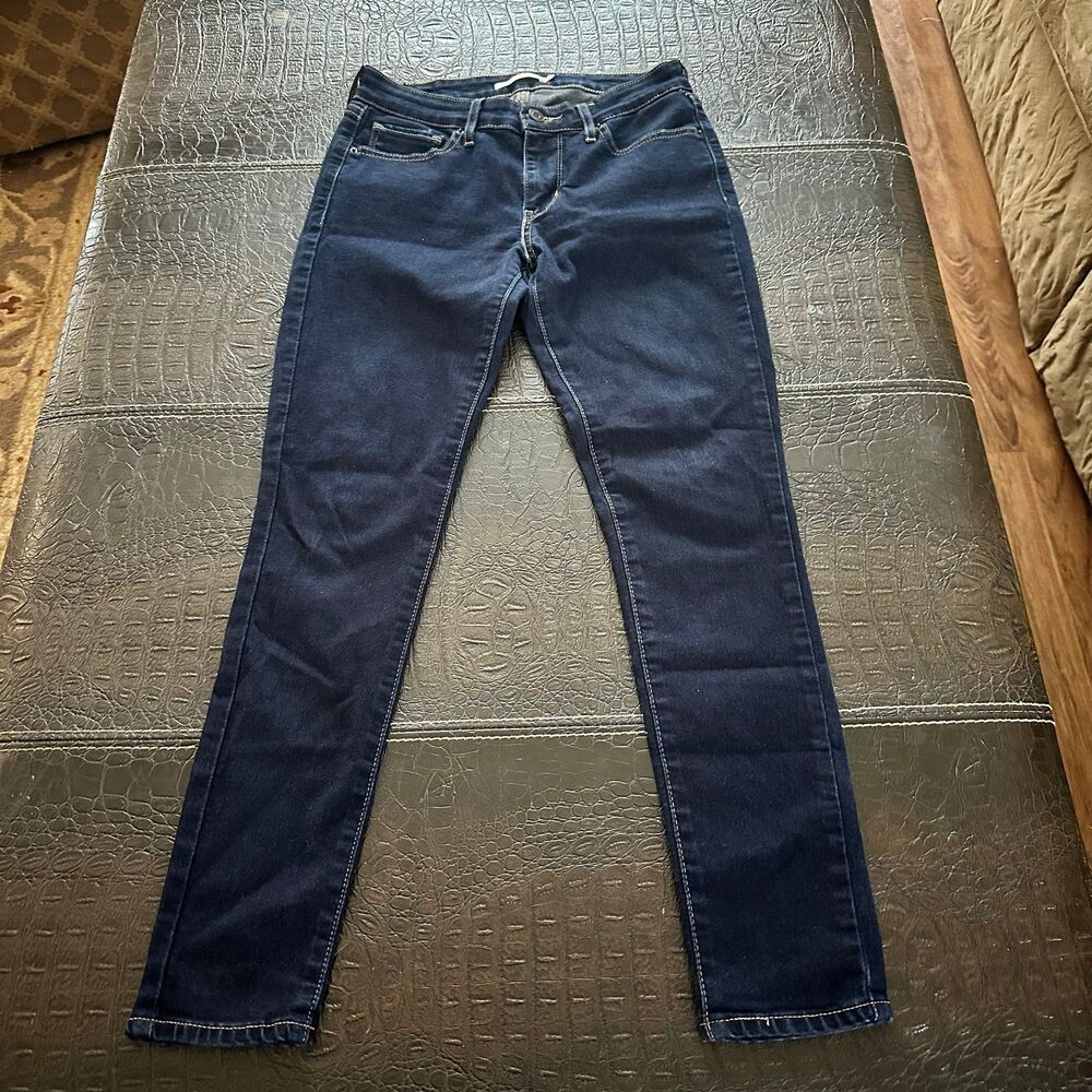 Levi's 711 Women's Skinny Jeans Mid Rise Dark Wash Stretch TAG SIZE 26X28